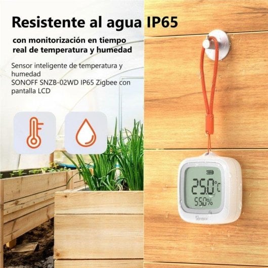 Sensore di Temperatura e Umidità Sonoff Zigbee IP65 Schermo LCD 2.2" Bianco