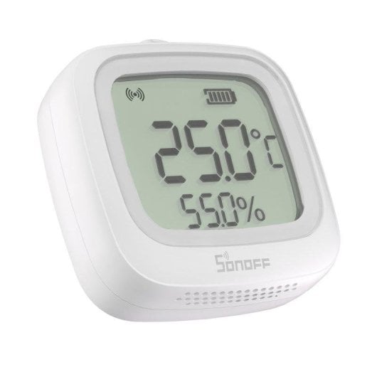 Sensore di Temperatura e Umidità Sonoff Zigbee IP65 Schermo LCD 2.2" Bianco
