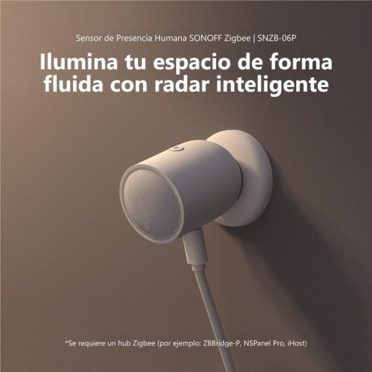 Sensor de Movimiento Sonoff SNZB-06P Zigbee Interior Detección Precisa Luz Integrada