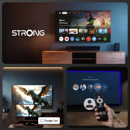 Streaming Stick Strong LEAP UNA+ FullHD Google TV WiFi5 8GB HDR10+