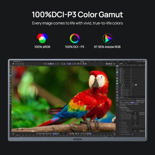 Monitor Arzopa A3C Pro 13,3" FullHD 60Hz OLED Portátil Funda