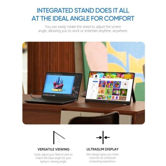 Monitor Arzopa A1 15,6" FullHD 60Hz IPS Portátil USB-C Soporte Integrado Altavoces