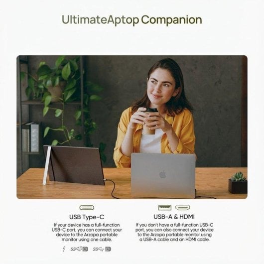 Monitor PC Arzopa A1T 15.6" FullHD 60Hz IPS Touch HDR10 USB-C HDMI