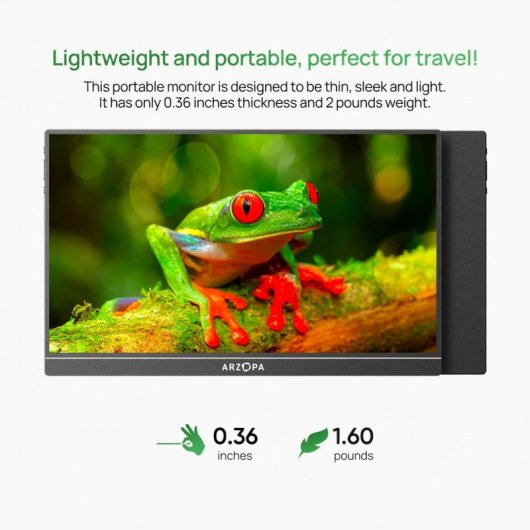 Monitor PC Arzopa A1T 15.6" FullHD 60Hz IPS Touch HDR10 USB-C HDMI