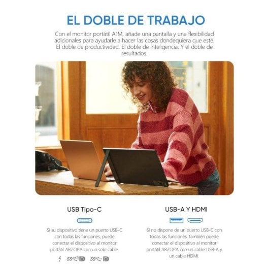 Monitor Arzopa A1M 17.3" Full HD IPS 60Hz Tragbar 100 sRGB Lautsprecher