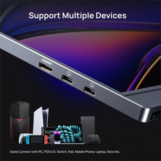 Monitor Arzopa Z1FC 16.1" FullHD 144Hz IPS Portátil HDR10 106 sRGB Altifalantes