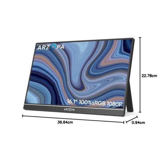 Monitor Arzopa Z1C 16.1" Full HD IPS 100% sRGB USB-C 60Hz 25ms