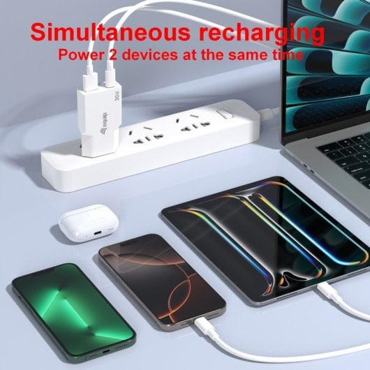 Ladegerät Equip 245523 GaN 30W USB-C PD PPS Schnellladung USB-A Weiß