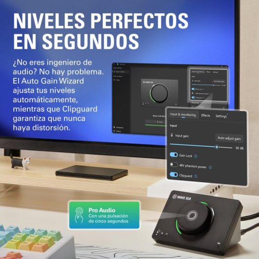 Microphone Elgato Wave XLR MK.2 USB cardioïde avec mixeur DSP et feedback LED