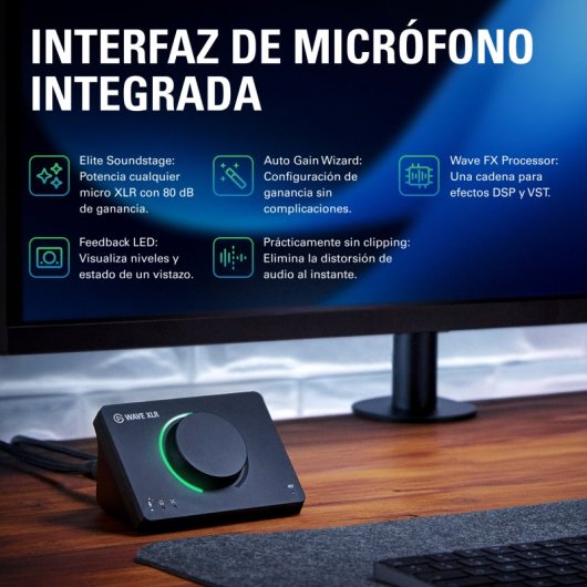 Microphone Elgato Wave XLR MK.2 USB cardioïde avec mixeur DSP et feedback LED