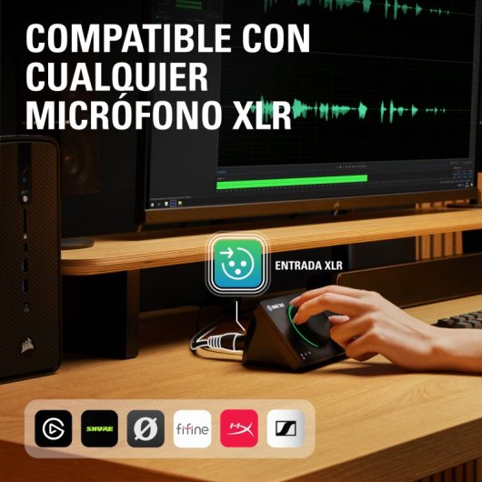 Microphone Elgato Wave XLR MK.2 USB cardioïde avec mixeur DSP et feedback LED