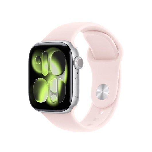 Bracelet sport Apple Watch 42 mm Rose Pâle S/M fluoroélastomère