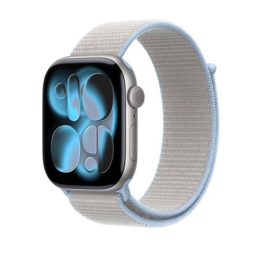 Bracelet Loop Sport Apple Bleu Vapor 46 mm léger respirant recyclé