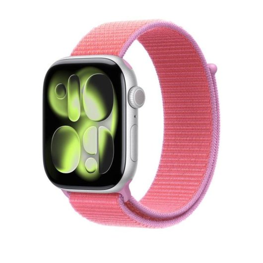 Bracelet Loop Sport Apple Guayaba Intenso 46 mm Nylon Recyclé Fermeture Velcro