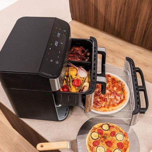 Airfryer Cecotec Cecofry FoodCourt 18000 Fenêtre 18 L 2700 W Pierre à pizza