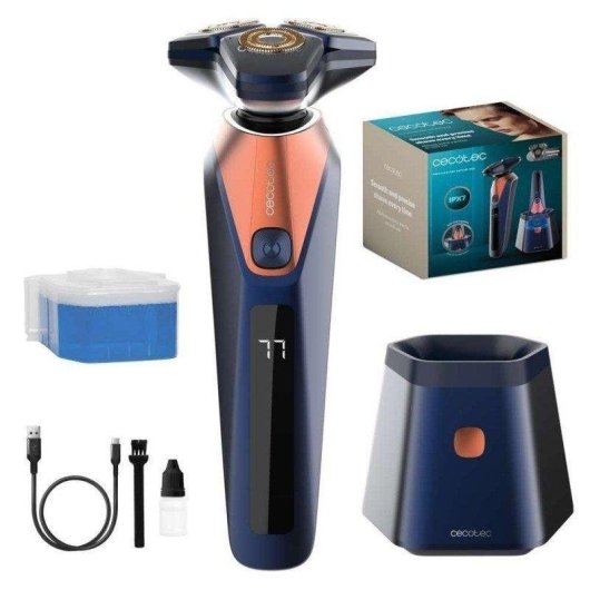 Gesichtsrasierer Cecotec PrecisionCare Saphire Pro Kabellos 90min Nass- und Trockenrasur 3 Einstellungen Reinigungsstation