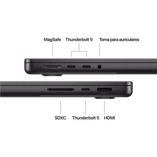 Apple MacBook Pro 14" Apple M5 Pro 15 núcleos 24GB 1TB SSD GPU 16 núcleos macOS Negro Espacial