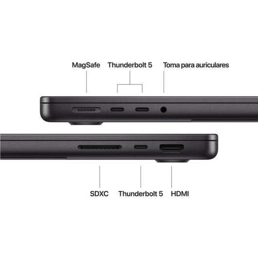 Apple MacBook Pro 14" Apple M5 Pro 18 núcleos 24GB 2TB SSD GPU 20 núcleos macOS Negro Espacial