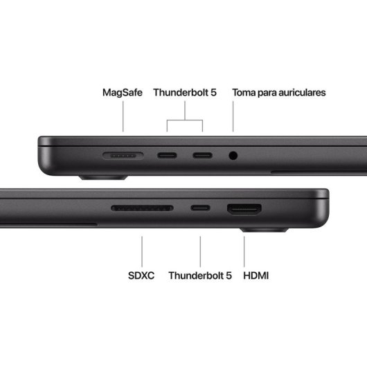 Apple MacBook Pro 16" Apple M5 Pro 18 núcleos 48GB 1TB SSD Apple GPU 20 núcleos macOS Negro Espacial