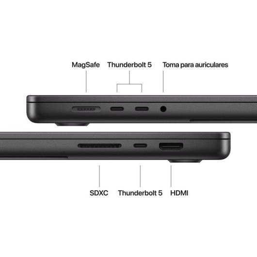Apple MacBook Pro 16" Apple M5 Max 18 Núcleos 48GB 2TB SSD Apple GPU 40 Núcleos macOS Negro Espacial