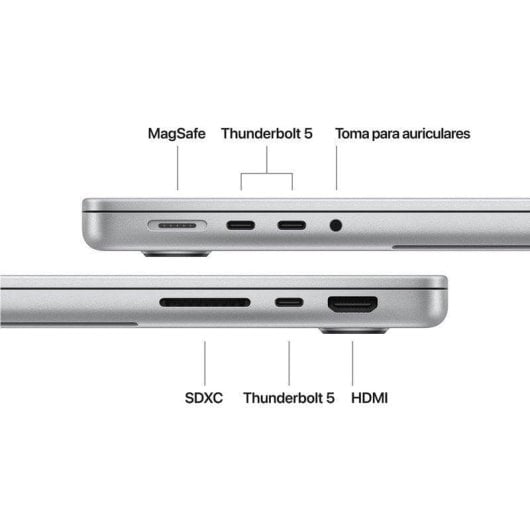 Apple MacBook Pro 14" Apple M5 Pro 15 núcleos 24GB 2TB SSD GPU 16 núcleos macOS Plata