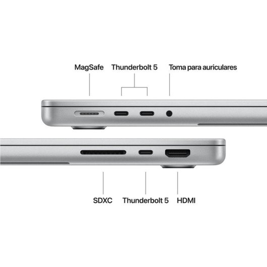 Apple MacBook Pro 14" Apple M5 Pro 15 núcleos 24GB 2TB SSD GPU 16 núcleos macOS Plata