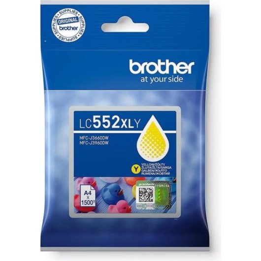 Cartucho de tinta Brother LC552XLY Amarillo pigmento 1500 páginas original