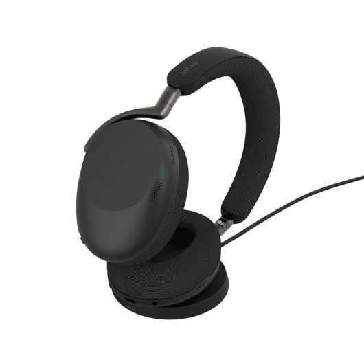 Cuffie Jabra Evolve3 85 wireless Bluetooth con cancellazione rumore, microfono IA, uso professionale, ricarica wireless, nero
