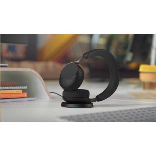 Auriculares inalámbricos Jabra Evolve3 75 Bluetooth negros con micrófono IA, cancelación de ruido y funda de transporte