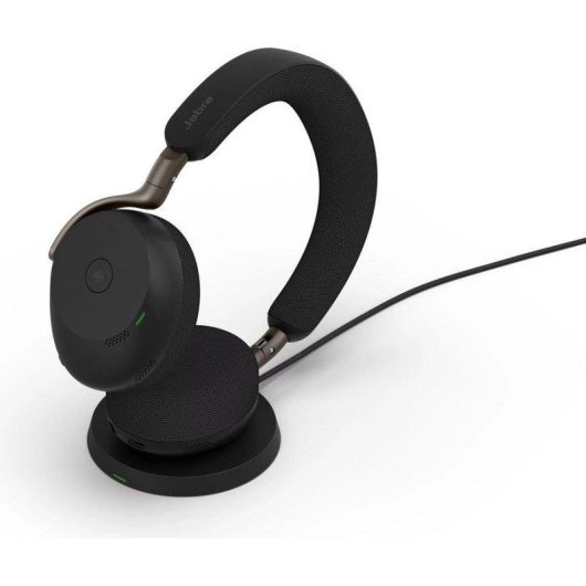 Auriculares inalámbricos Jabra Evolve3 75 Bluetooth negros con micrófono IA, cancelación de ruido y funda de transporte