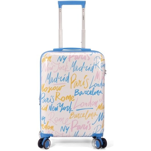 Mala de cabine Benzi BZ5849RS-50, expansível em ABS, tamanho de cabine de 55 cm, 4 rodas duplas, fechadura de combinação de 3 dígitos, cor-de-rosa.