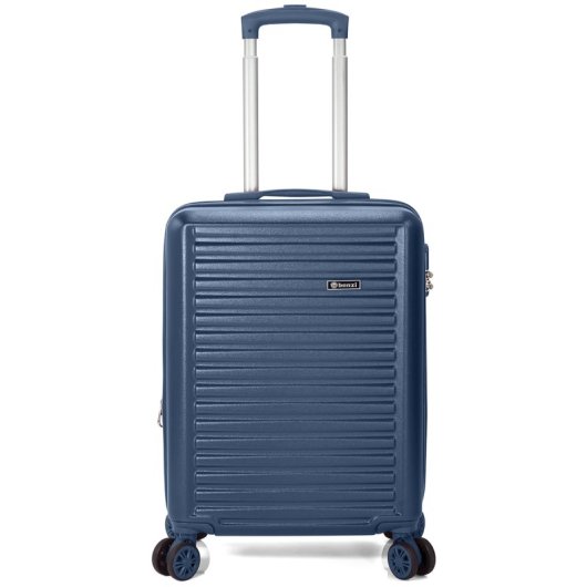 Mala de cabine Benzi Bz5845a-50, expansível, em ABS, tamanho de cabine de 55 cm, 4 rodas duplas, fechadura de combinação de 3 dígitos, azul.