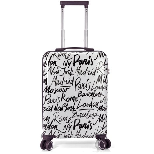 Mala de cabine Benzi Bz5849bl-50, expansível em ABS, tamanho de cabine de 55 cm, 4 rodas duplas, fechadura de combinação de 3 dígitos, branca