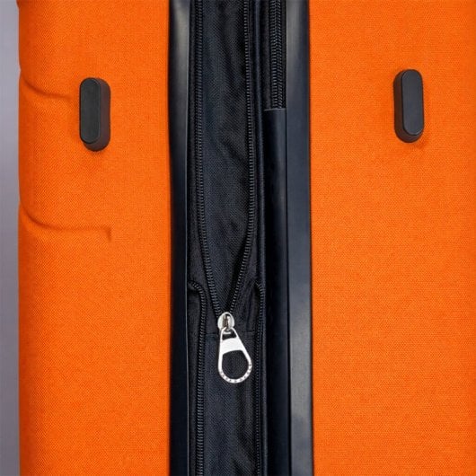 Mala de cabine Benzi Bz5784na-50, 50 cm, rígida e expansível, em ABS, leve, com capacidade para 40 litros, 4 rodas duplas e fechadura de combinação, na cor laranja.