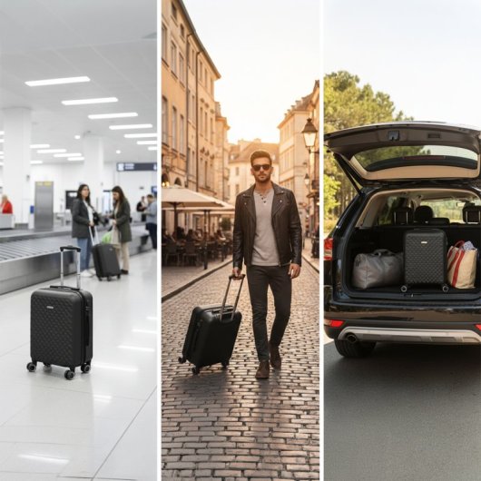 Conjunto de 3 malas rígidas expansíveis Benzi Bz5823n, cabine 50cm, média 60cm, grande 70cm, 4 rodas duplas, fechadura de combinação, pretas