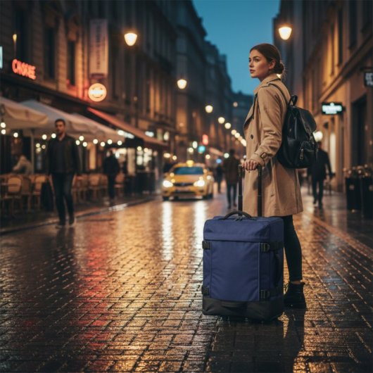 Benzi Bz5850a-50 Maleta De Cabina, Blanda, 2 Ruedas, 50 Cm Cabina, Asa Telescópica, Azul