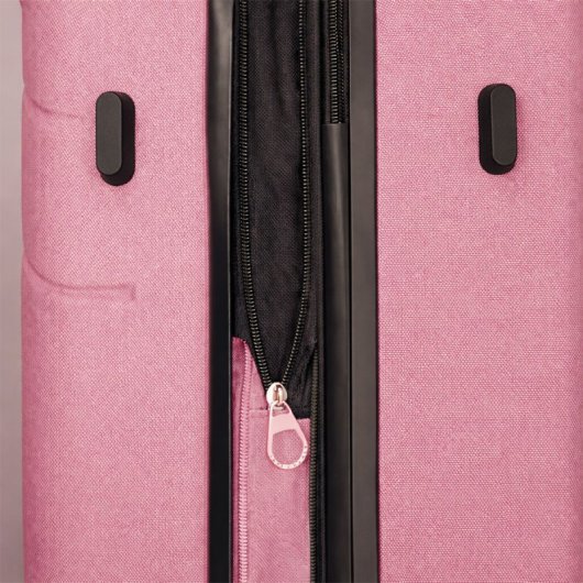 Mala de cabine Benzi BZ5784RS-50, 50 cm, rígida e expansível, em ABS, leve, com capacidade para 40 litros, 4 rodas duplas e fechadura de combinação, cor-de-rosa.