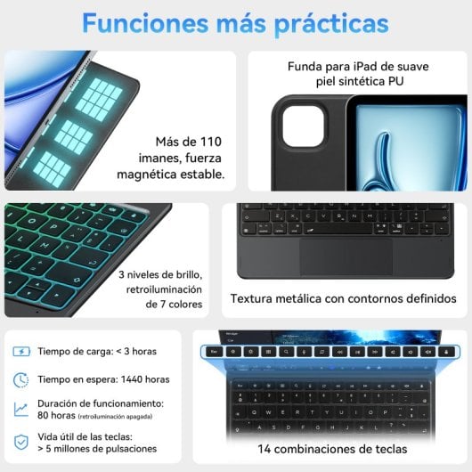 Funda Con Teclado Mágico Para Ipad Pro 11 / Ipad Air 11
