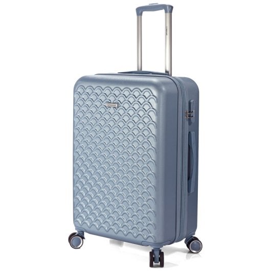 Mala de cabine expansível Benzi Bz5823lg-50, ABS, tamanho de cabine de 55 cm, 4 rodas duplas, fechadura de combinação de 3 dígitos, prata