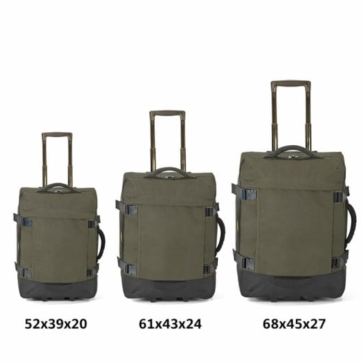 Conjunto de malas Benzi Bz5850v, 3 peças com laterais flexíveis, 2 rodas, tamanhos de cabine 50cm, média 60cm e grande 70cm, pega telescópica, verde.