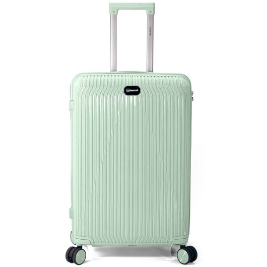 Mala de cabine Benzi Bz5819v-50, expansível, PP, tamanho de cabine de 55 cm, 4 rodas duplas, fechadura de combinação de 3 dígitos, verde.