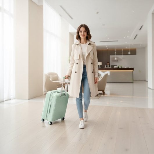 Mala de cabine Benzi Bz5819v-50, expansível, PP, tamanho de cabine de 55 cm, 4 rodas duplas, fechadura de combinação de 3 dígitos, verde.