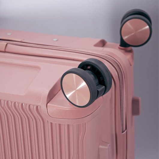 Mala de cabine Benzi BZ5819RS-50, expansível, PP, tamanho de cabine de 55 cm, 4 rodas duplas, fechadura de combinação de 3 dígitos, rosa