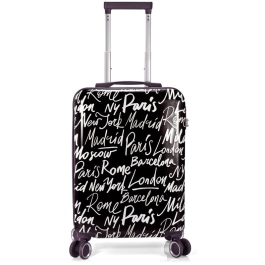 Mala de cabine Benzi Bz5849n-50, expansível em ABS, tamanho de cabine de 55 cm, 4 rodas duplas, fechadura de combinação de 3 dígitos, preta.