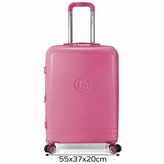 Mala de cabine expansível Benzi Bz5827rs-50, ABS, tamanho de cabine de 55 cm, 4 rodas duplas, fechadura de combinação de 3 dígitos, rosa