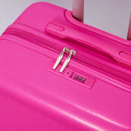 Mala de cabine expansível Benzi Bz5827rs-50, ABS, tamanho de cabine de 55 cm, 4 rodas duplas, fechadura de combinação de 3 dígitos, rosa