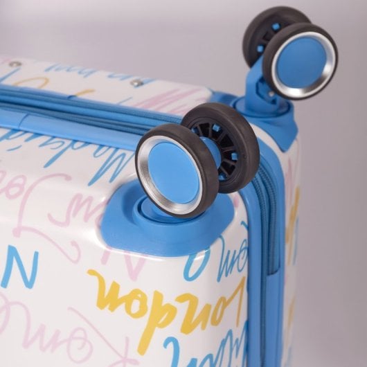 Mala de cabine Benzi Bz5849a-50, expansível em ABS, tamanho de cabine de 55 cm, 4 rodas duplas, fechadura de combinação de 3 dígitos, azul.