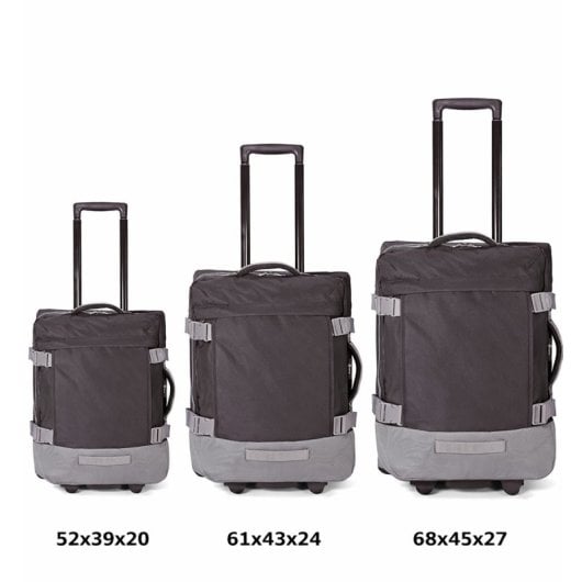 Conjunto de malas Benzi Bz5850n de 3 peças, 2 rodas, tamanho cabine 50cm, médio 60cm, grande 70cm, pega telescópica, preto