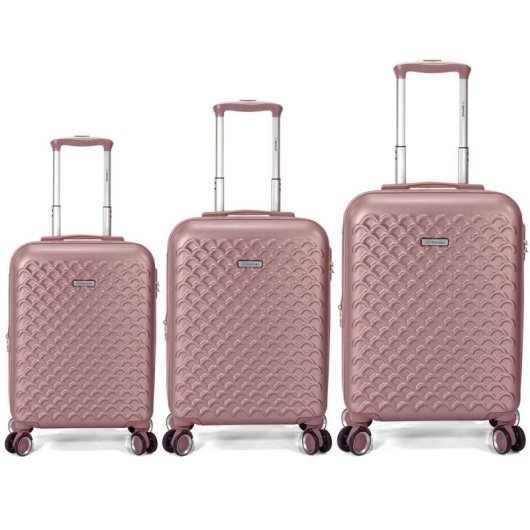 Benzi Bz5823rs Juego De Maletas 3 Piezas Rígidas Extensibles Abs, Cabina 50 Cm Mediana 60 Cm Grande 70 Cm, 4 Ruedas Dobl