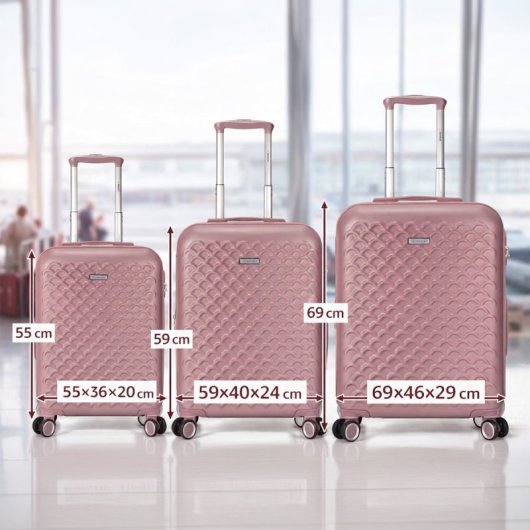 Benzi Bz5823rs Juego De Maletas 3 Piezas Rígidas Extensibles Abs, Cabina 50 Cm Mediana 60 Cm Grande 70 Cm, 4 Ruedas Dobl